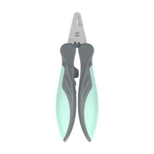 Professional pet nail clippers with non-slip ergonomic handle and stainless steel blade for trimming dog and cat nails safely.