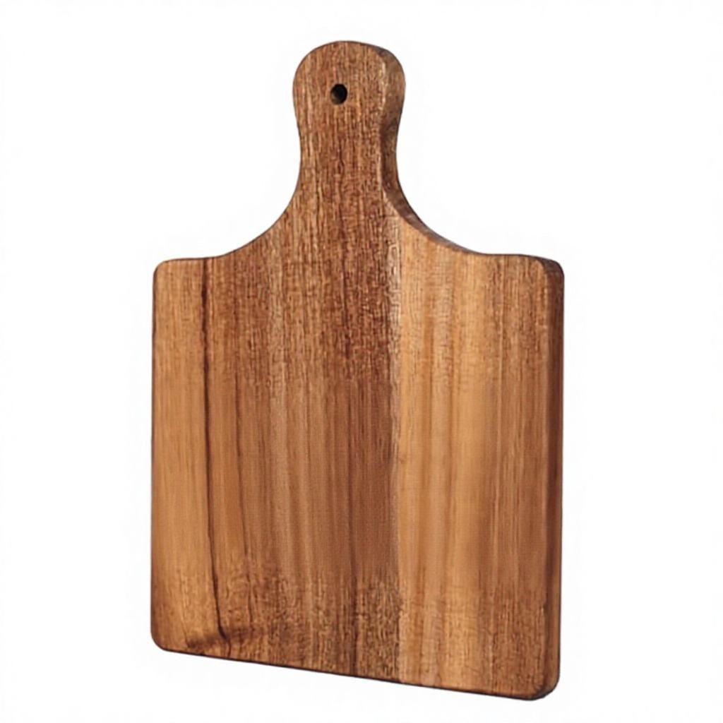 acacia wood serving board with handle for charcuterie, cheese, fruits, snacks, and kitchen food preparation