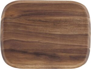 rectangular acacia wood carving board with juice groove for meat cutting, food preparation and serving