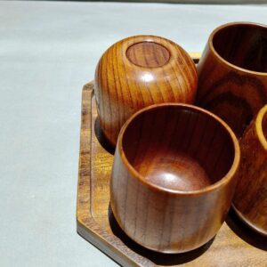Set of handmade jujube wood cups with smooth natural wood grain, suitable for drinking whiskey, tea, coffee, milk, wine, and other beverages