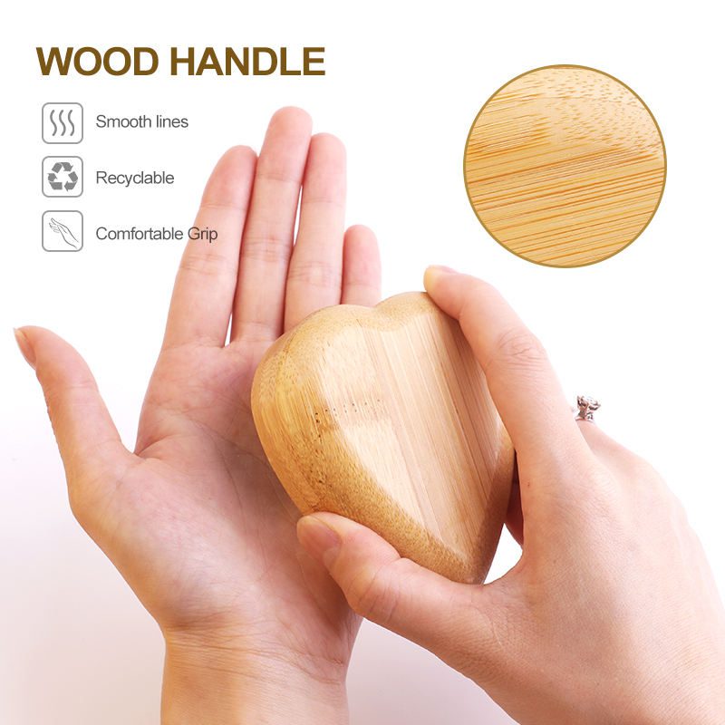Heart-shaped mini nano glass foot file with wooden handle for removing dead skin and calluses, pedicure tool for home and salon use
