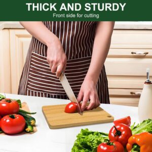 rectangular bamboo cutting board with hanging hole for chopping vegetables, fruits, and meat