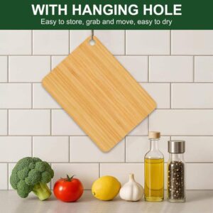 rectangular bamboo cutting board with hanging hole for chopping vegetables, fruits, and meat