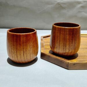 Set of handmade jujube wood cups with smooth natural wood grain, suitable for drinking whiskey, tea, coffee, milk, wine, and other beverages