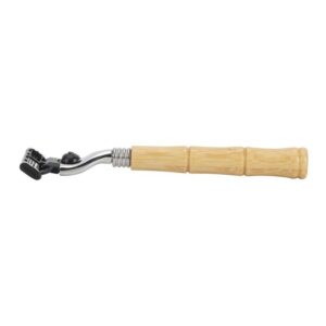 Eco-friendly wooden handle 3-blade shaving razor suitable for face shaving, hotel, and personal use