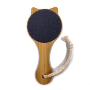 Washable wooden foot file with double-sided abrasive surface for exfoliating hard skin, calluses, and cracked heels