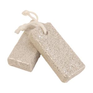 Double-sided wooden foot file with sandpaper for callus removal, pedicure tool for hard skin care, portable and durable.