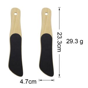 Wood handle foot file with double-sided sanding paper for callus removal, pedicure salon tool, suitable for home use, eco-friendly and durable