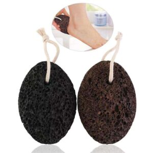 High quality lava pumice stone foot file with natural wood handle, double-sided for removing dead skin and calluses, ideal for home pedicure.
