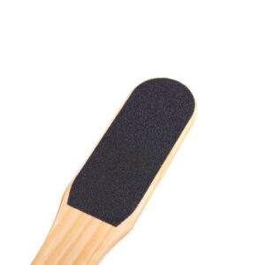 Wooden double-sided foot file with sandpaper surface for pedicure and callus removal
