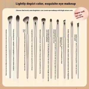 Professional 15-piece makeup brush set featuring 13 eye shadow brushes, blending brushes, angled eyeliner brushes, and detail brushes with soft synthetic bristles for precise eye makeup application.