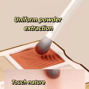White makeup brush set with vegan synthetic bristles, including foundation, blending, eyeshadow, detail, and angled makeup brushes for precise cosmetic application and professional beauty routines.