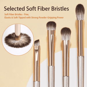 Complete 15-piece makeup brush set with natural hair bristles, including eyeshadow, crease, blending, angled eyebrow, and eyelash brushes for professional eye makeup application.