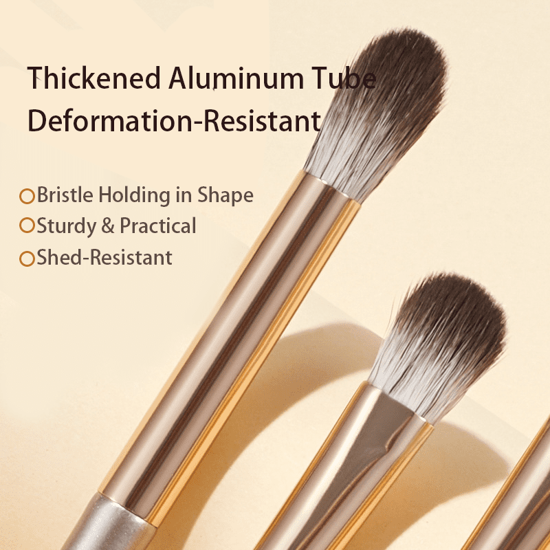 Complete 15-piece makeup brush set with natural hair bristles, including eyeshadow, crease, blending, angled eyebrow, and eyelash brushes for professional eye makeup application.