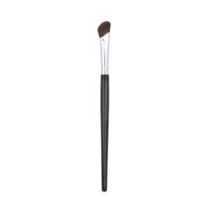 Reusable makeup brush with angled synthetic bristles, black handle, and aluminum ferrule, designed for eyelash application, eyeliner detailing, and precision beauty routines.