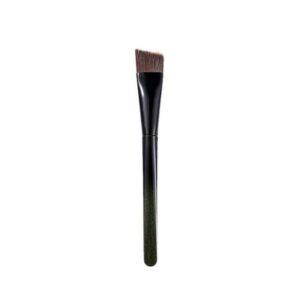 Flat head foundation makeup brush with black gradient handle and dense synthetic bristles, designed for liquid foundation, cream makeup, contouring, and precision facial application.