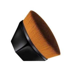 Portable magic foundation brush with dense synthetic bristles and ergonomic black handle, designed for foundation, contouring, concealer blending, and flawless makeup application.