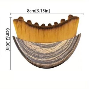 Curved beech wood lymphatic contour face brush with soft nylon bristles, designed for facial massage, lymphatic drainage, jawline sculpting, and skincare application.