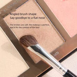 Reusable makeup brush with angled synthetic bristles, black handle, and aluminum ferrule, designed for eyelash application, eyeliner detailing, and precision beauty routines.
