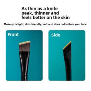 Flat head foundation makeup brush with black gradient handle and dense synthetic bristles, designed for liquid foundation, cream makeup, contouring, and precision facial application.