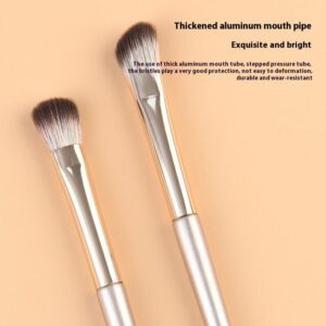 8-piece professional eye makeup brush set with gold handles and soft synthetic bristles for eyeshadow, crease blending, angled brows, and precise eye detailing.
