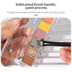 Professional angled makeup brush with slim black handle and synthetic bristles, designed for nose contouring, eyeliner detailing, and precision eye shadow blending.