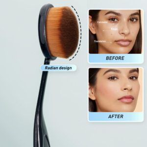 Long handle nail art dust brush with soft orange synthetic bristles and black ergonomic handle for cleaning nail surfaces, removing powder, and pre-treatment manicure preparation.