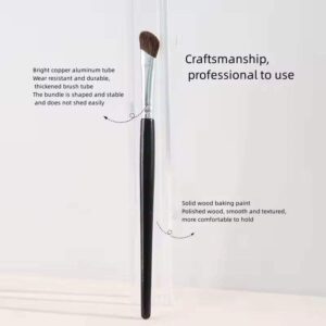 Reusable makeup brush with angled synthetic bristles, black handle, and aluminum ferrule, designed for eyelash application, eyeliner detailing, and precision beauty routines.