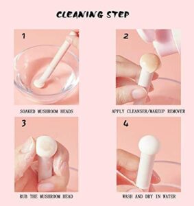 Portable concealer brush with soft mushroom sponge applicator and pink ABS handle, designed for blending concealer, lipstick, foundation, and cream cosmetics.
