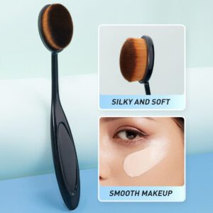 Long handle nail art dust brush with soft orange synthetic bristles and black ergonomic handle for cleaning nail surfaces, removing powder, and pre-treatment manicure preparation.