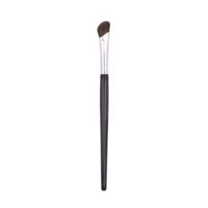 Reusable makeup brush with angled synthetic bristles, black handle, and aluminum ferrule, designed for eyelash application, eyeliner detailing, and precision beauty routines.