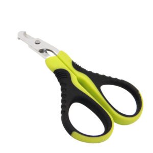 White and pink plastic pet nail clipper for cats and small dogs, safe and ergonomic, ideal for grooming at home.