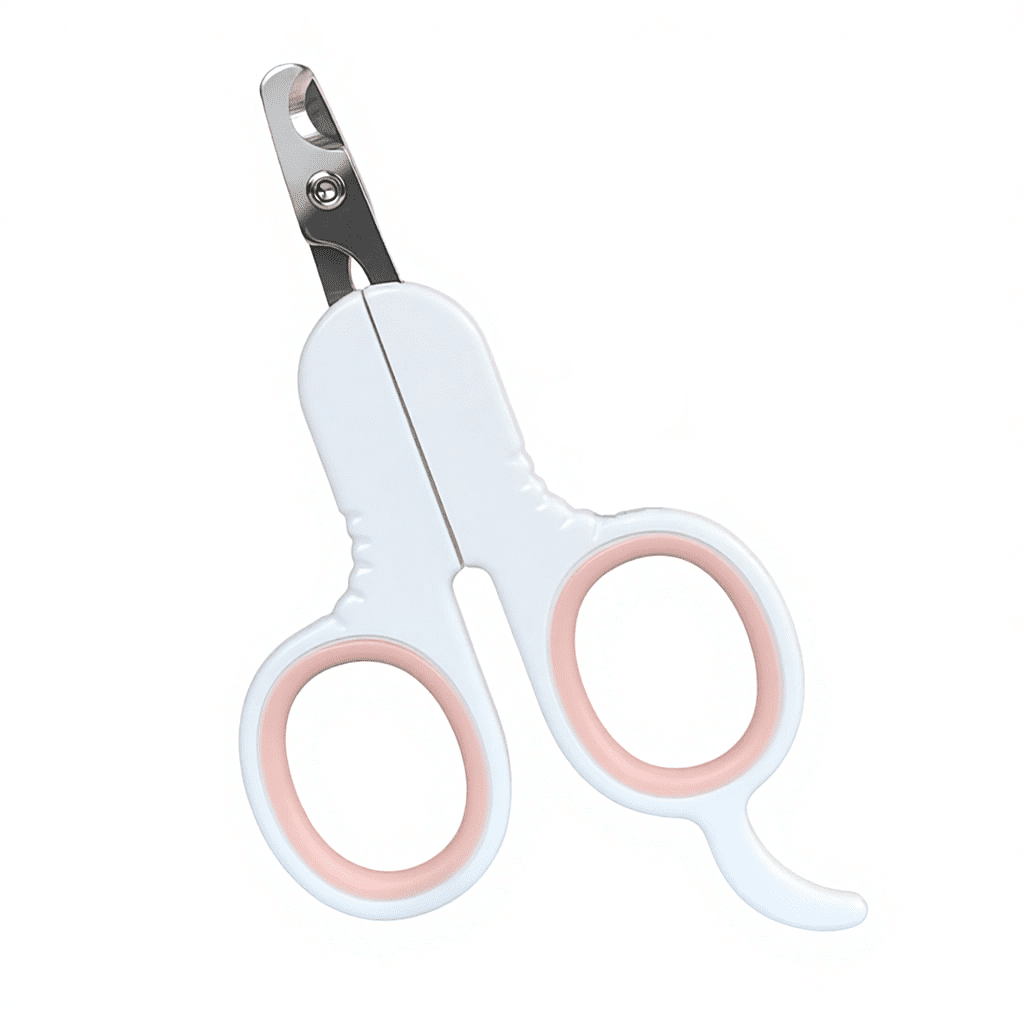 Small pet nail clipper with ergonomic handle for cats, puppies, and small dogs, designed for safe and precise nail trimming.