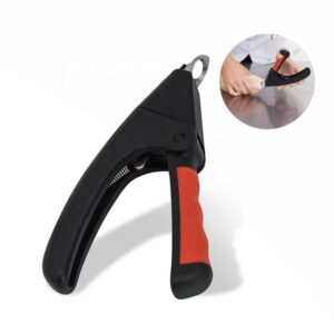 Non-slip pet nail clipper for dogs and cats, featuring ergonomic handle and sharp stainless steel cutting blades for safe claw trimming.
