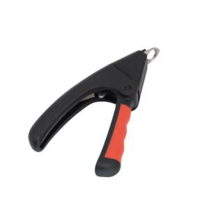 Non-slip pet nail clipper for dogs and cats, featuring ergonomic handle and sharp stainless steel cutting blades for safe claw trimming.