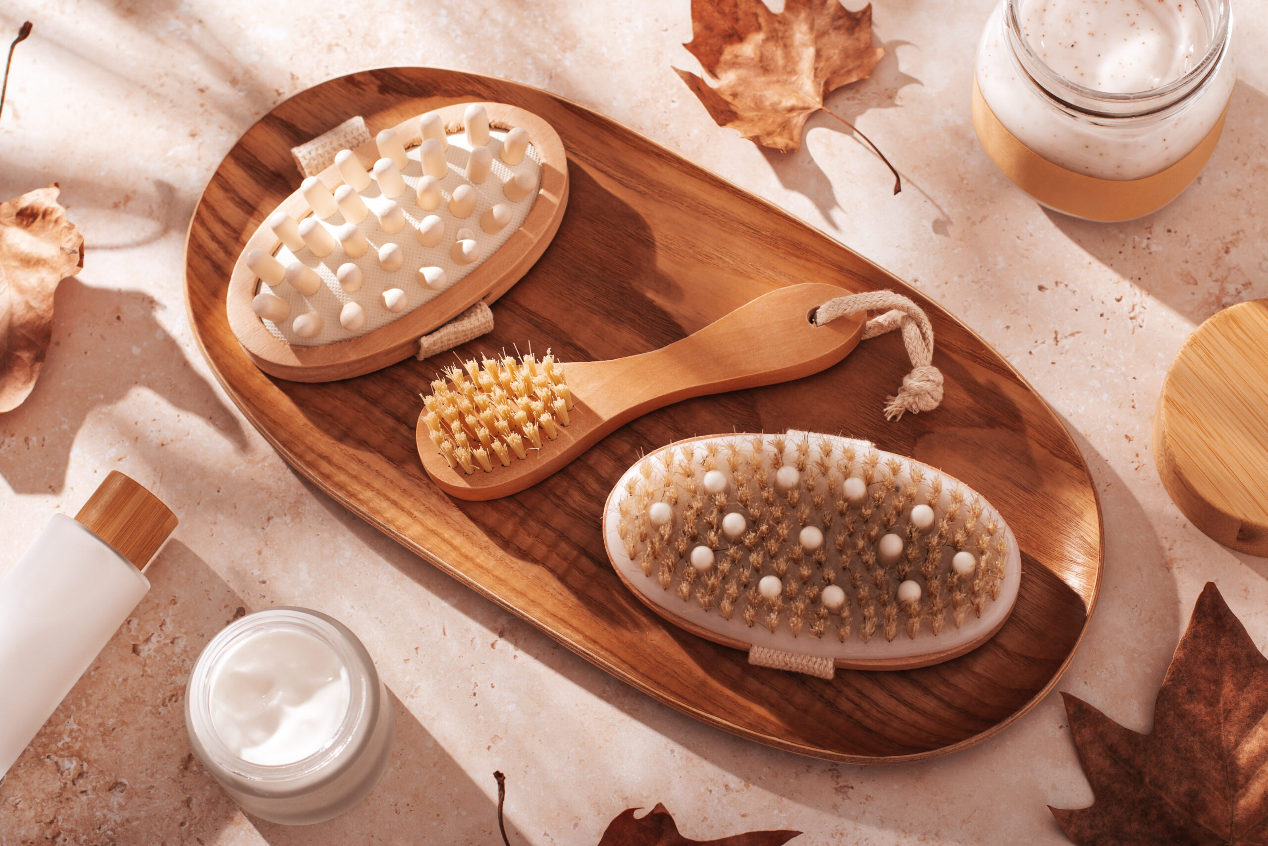 beech wood dry body brush