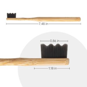 Eco-friendly bamboo toothbrushes with ultra-soft BPA-free bristles, designed for adults and sustainable daily oral care, featuring natural bamboo handles and custom logo printing