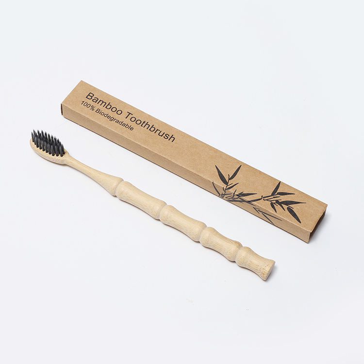 Eco-friendly bamboo toothbrush with ultra-soft million nano bristles, biodegradable handle, suitable for adults and customizable for private label branding
