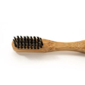 Eco-friendly bamboo toothbrush with detachable medium nylon bristle heads, biodegradable handle, suitable for adult oral care, travel, and private label branding