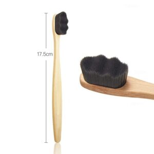 Bamboo toothbrush with ultra-fine million nano bristles and eco-friendly kraft paper packaging, designed for gentle adult oral care, sensitive gums, and travel use