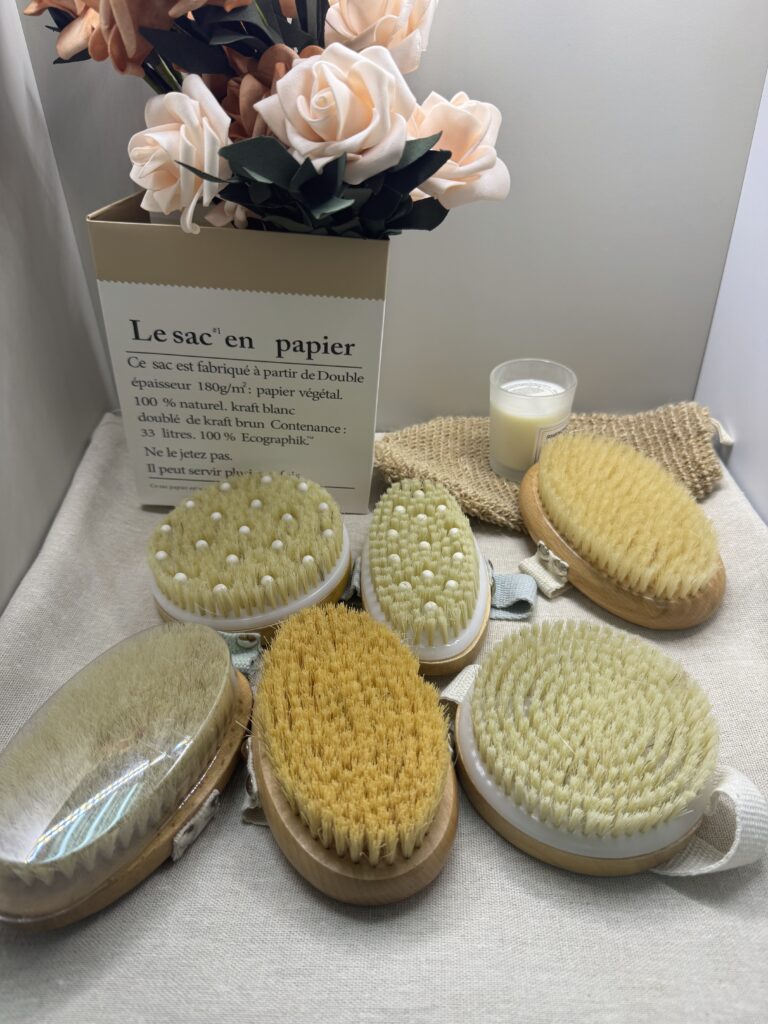 beech wood dry body brush