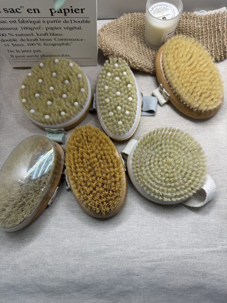 beech wood dry body brush