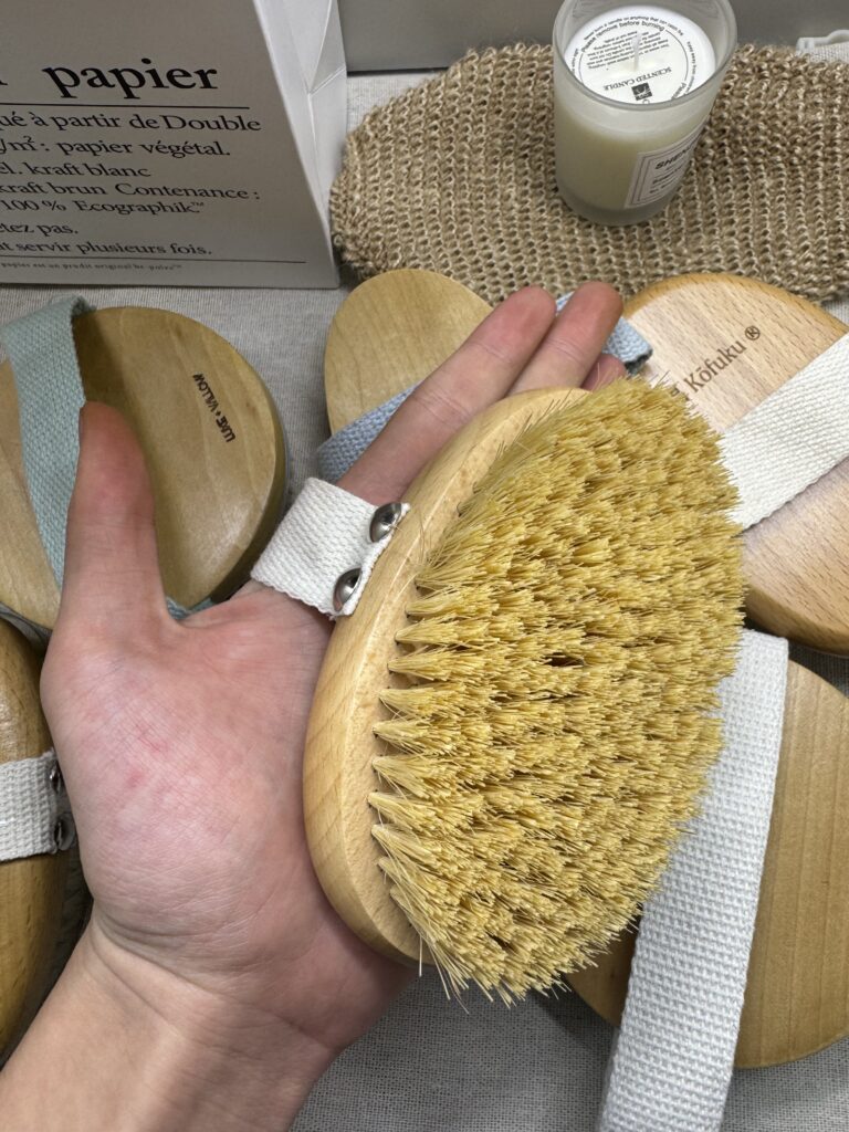 beech wood dry body brush